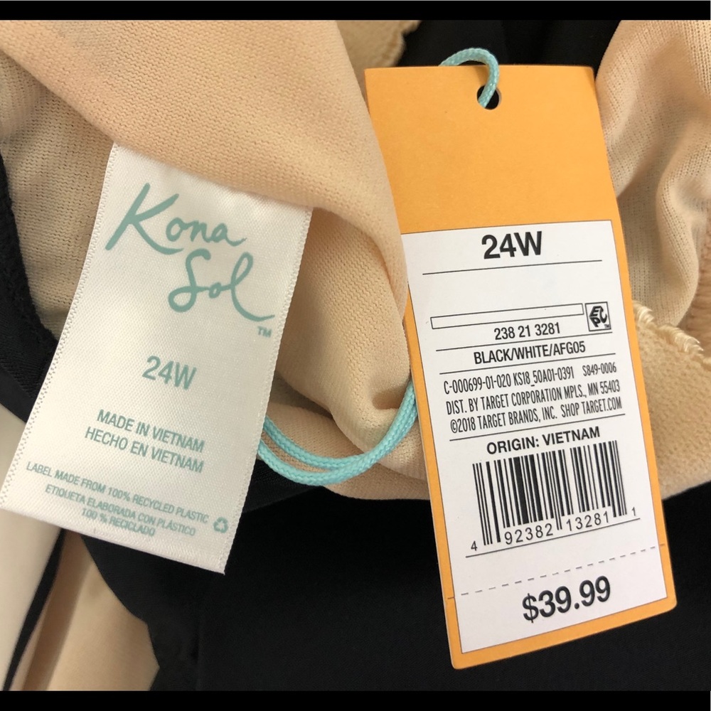 Kona Sol NWT One Piece Swimsuit Keyhole Bow Straps - Picture 4 of 7